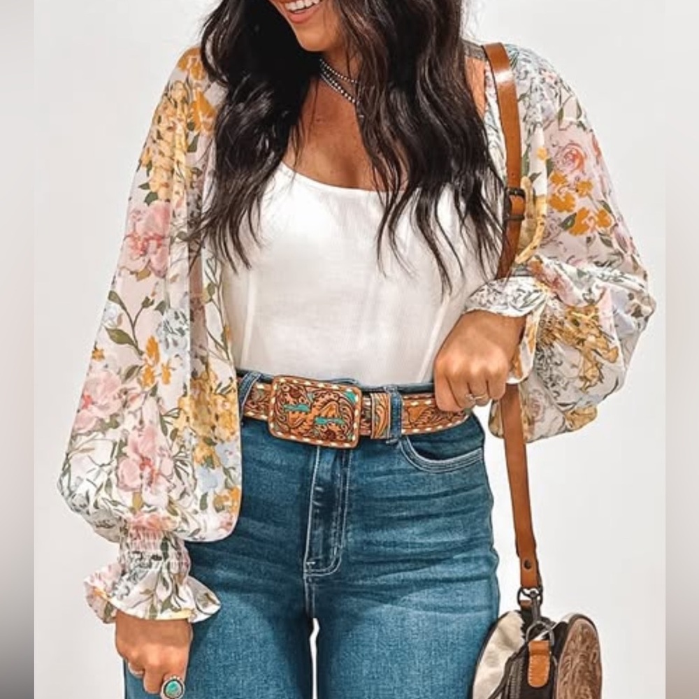 Long Sleeve Floral Bodysuit NWOT